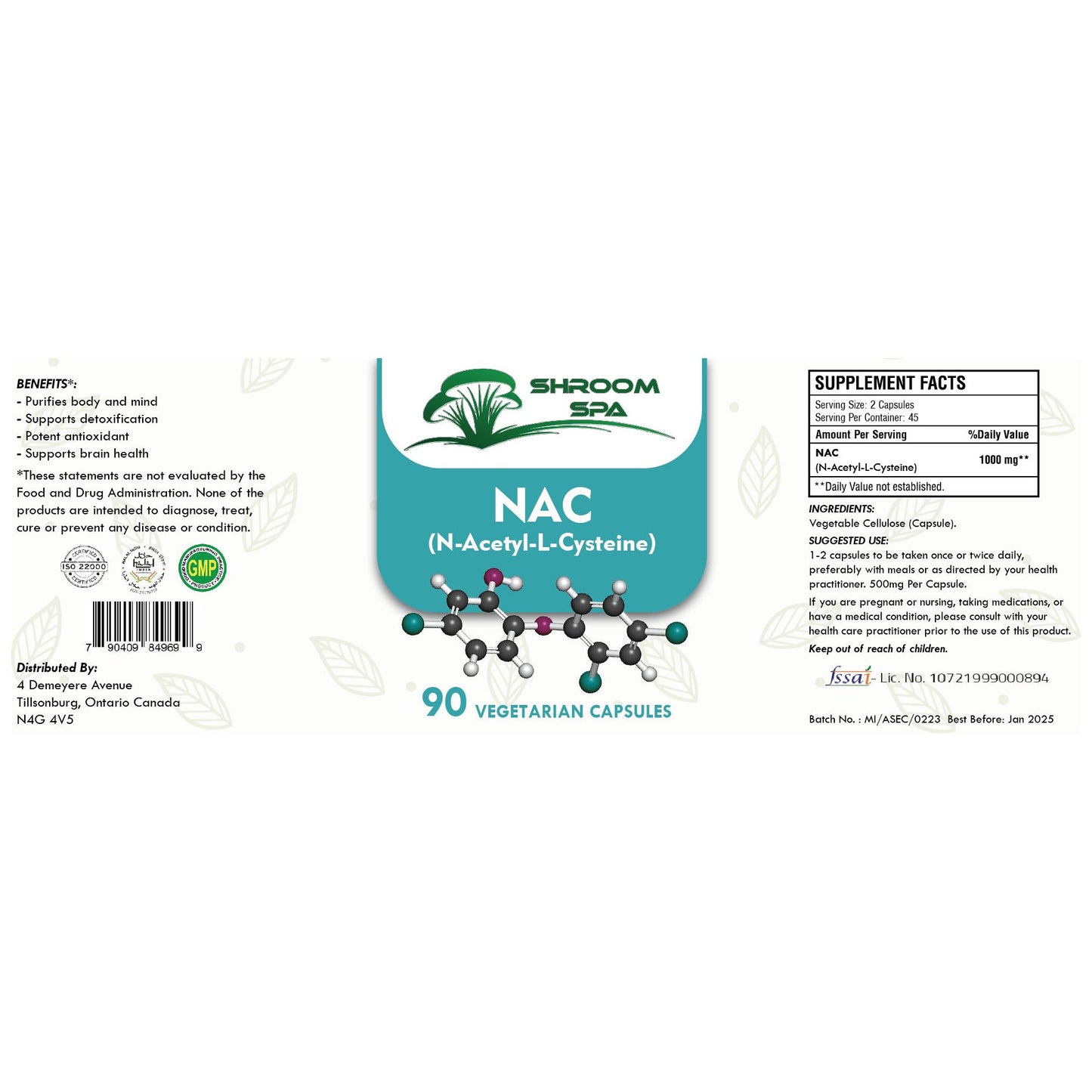 NAC(N-Acetyl-L-Cysteine)-90 Qty